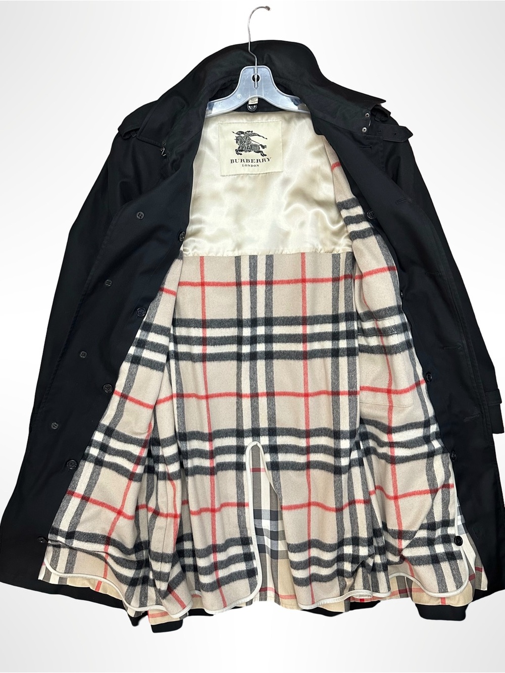 Burberry Black Trench Coat | size M | Removable Liner